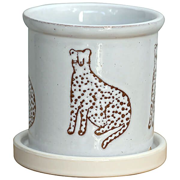 モニカ L 植木鉢 受け皿付 HO-2715WH – ボウクス・タイルマーケット