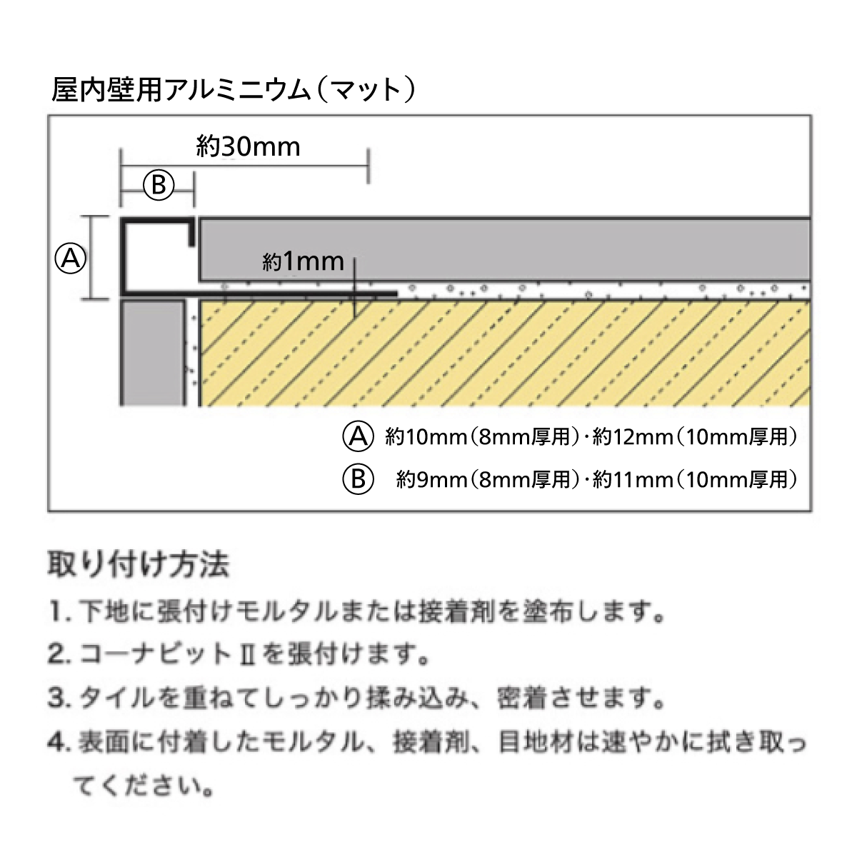 コーナービットⅡ（アルミニウム／10mm厚用コーナー）