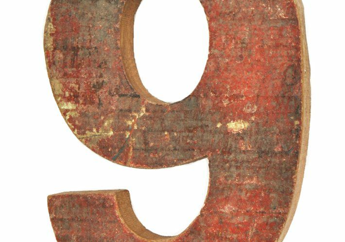 ウッドオーナメント・ナンバー<br>wood-9