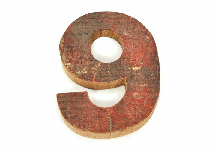 ウッドオーナメント・ナンバー<br>wood-9