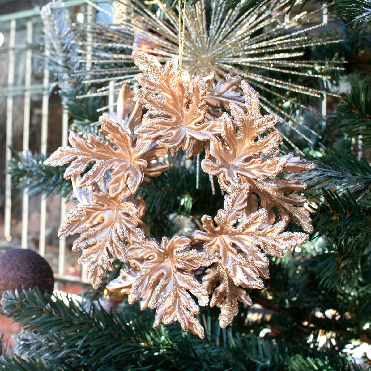 オーナメント　アクリルゴールドリーフリースオーナメント