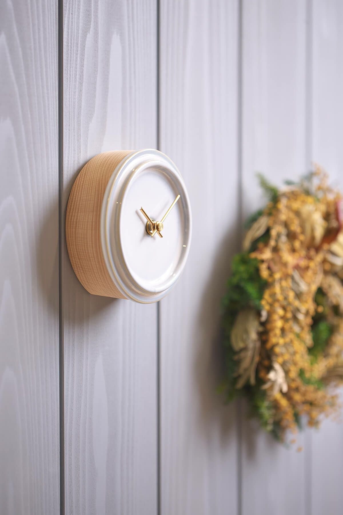 2WAY TILE WOOD CLOCK  Z-01 乳白釉 WOOD_CLOCK