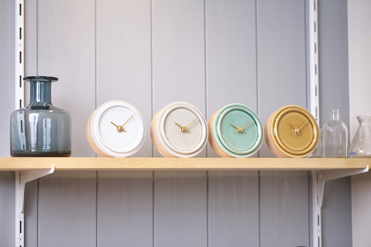 2WAY TILE WOOD CLOCK  Z-01 乳白釉 WOOD_CLOCK