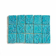 ターコイズ シェルプリント・タイル<br>3個セット<br>SC-010