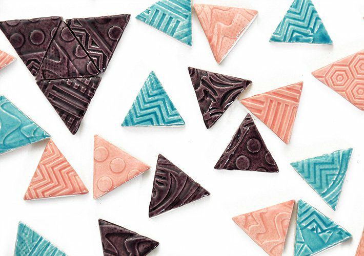 三角形タイル<br>10個セット<br>SC-020-pink