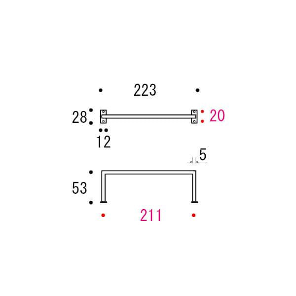 PF ihana 21B SQ BK  タオルバー  640186