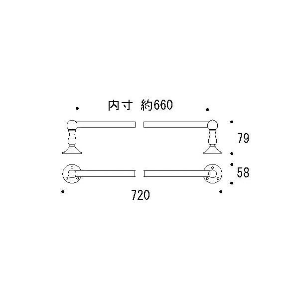 68 SB BK  タオルバー  640433