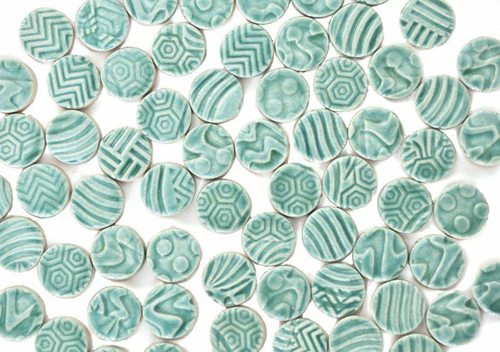 丸タイル<br>10個セット<br>SC-023-aquablue