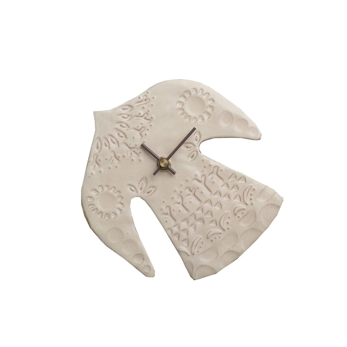 happy bird clock  ベージュ