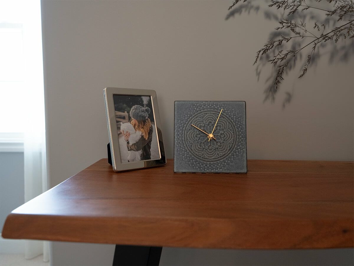 LACE TILE CLOCK  FOG-3RE ブルー