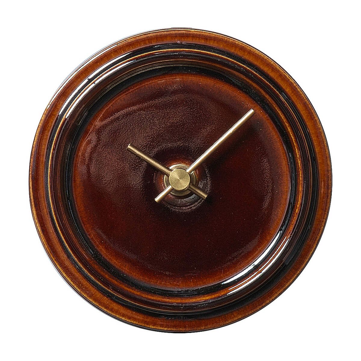 2WAY TILE WOOD CLOCK  Z-03 あめ釉 WOOD_CLOCK