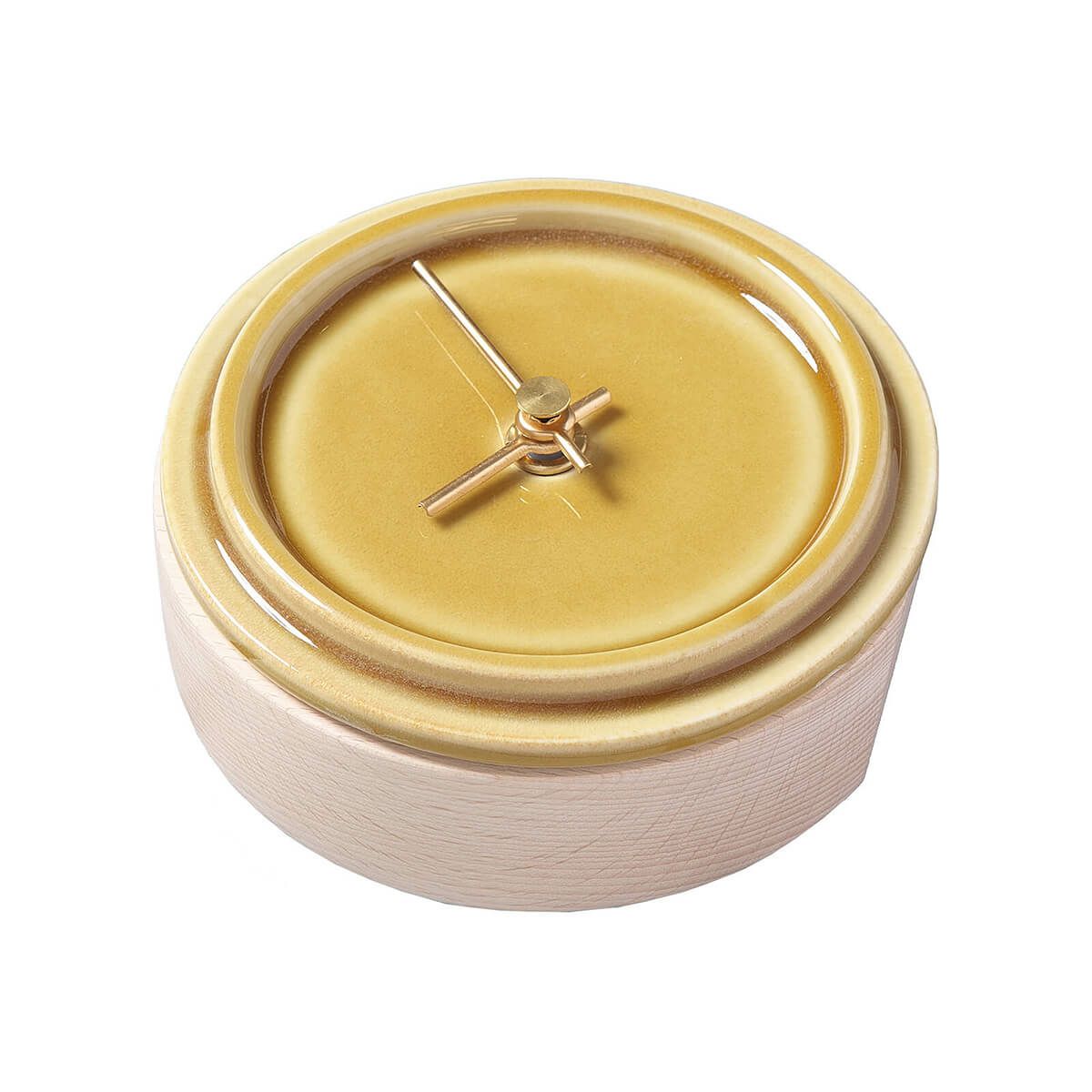 2WAY TILE WOOD CLOCK  P-14 ペールイエロー WOOD_CLOCK