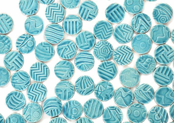 丸タイル<br>10個セット<br>SC-023-mizuiro