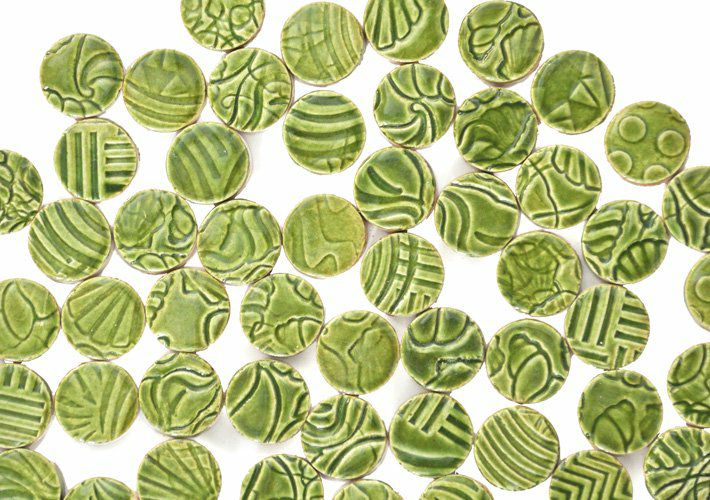 丸タイル<br>10個セット<br>SC-023-green