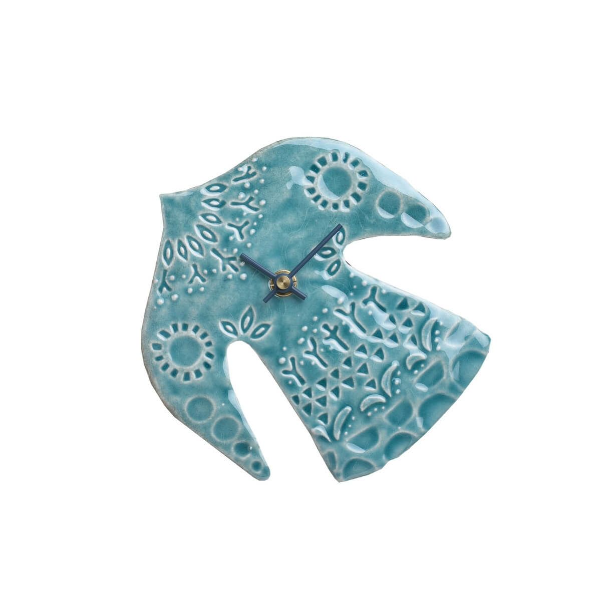 happy bird clock  ターコイズ