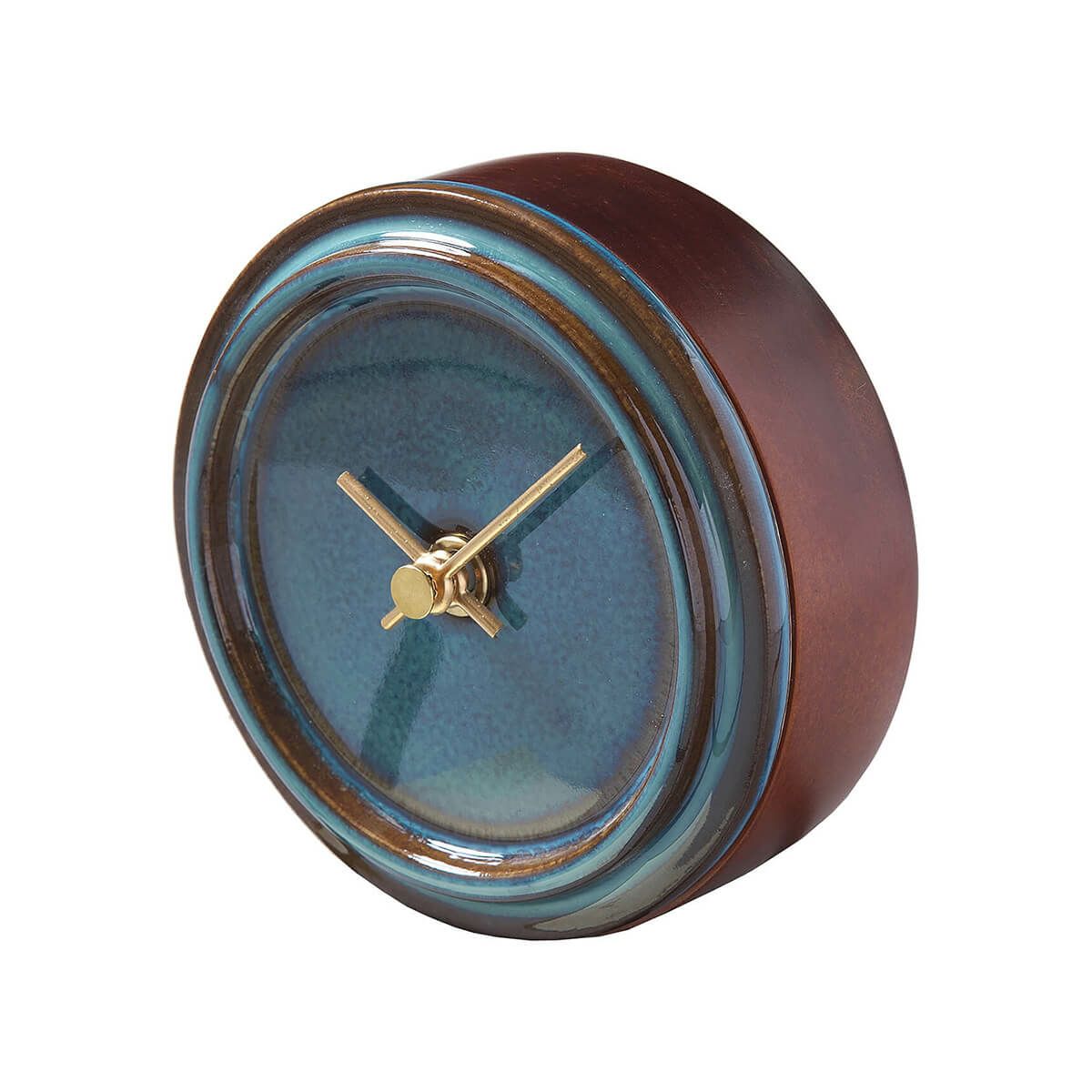 2WAY TILE WOOD CLOCK  Z-02 青なまこ釉 WOOD_CLOCK
