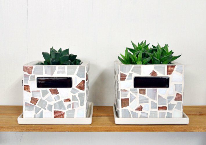 ［30%OFF］モザイクタイル・植木鉢<br>TILECRAFT-008