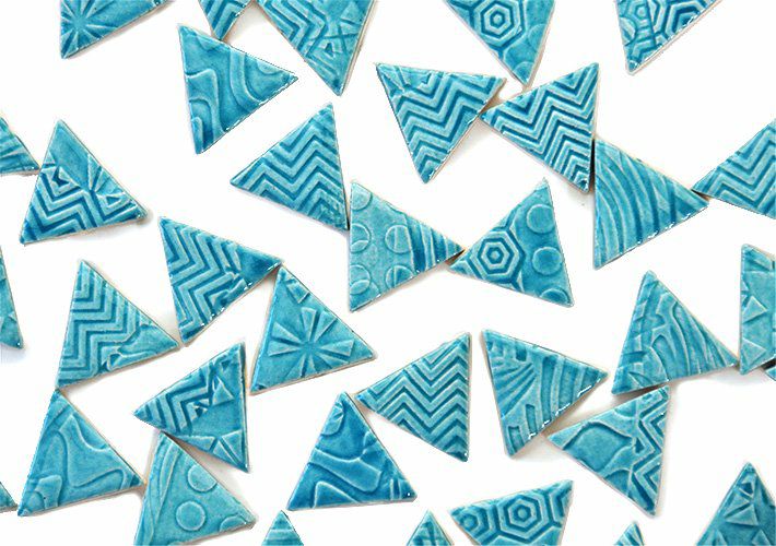 三角形タイル<br>10個セット<br>SC-020- turquoise