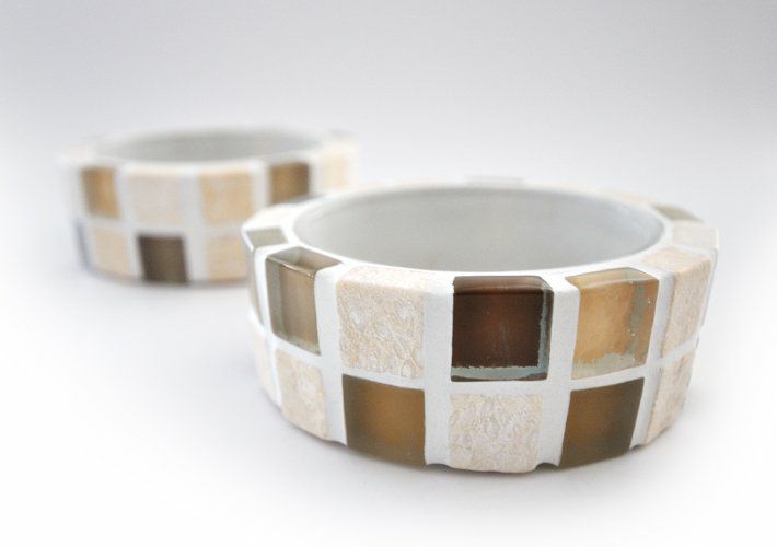 ［30%OFF］ハニーベージュ・キャンドルホルダー<br>TILECRAFT-010