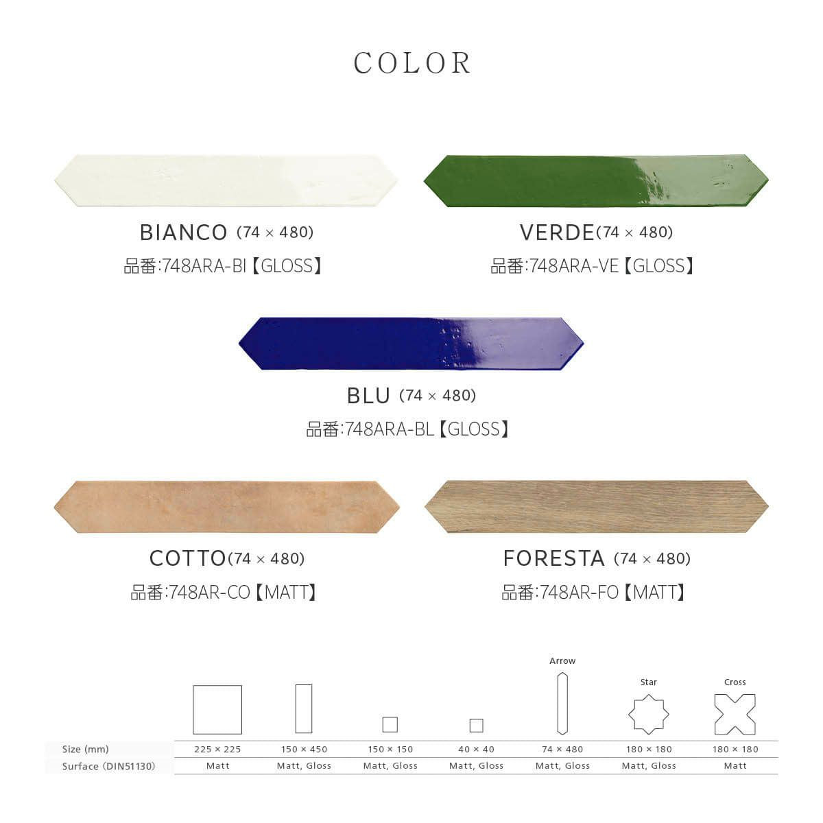 ARGILE-アーガイル（ARROW ARGILE VERDE）7,4X48