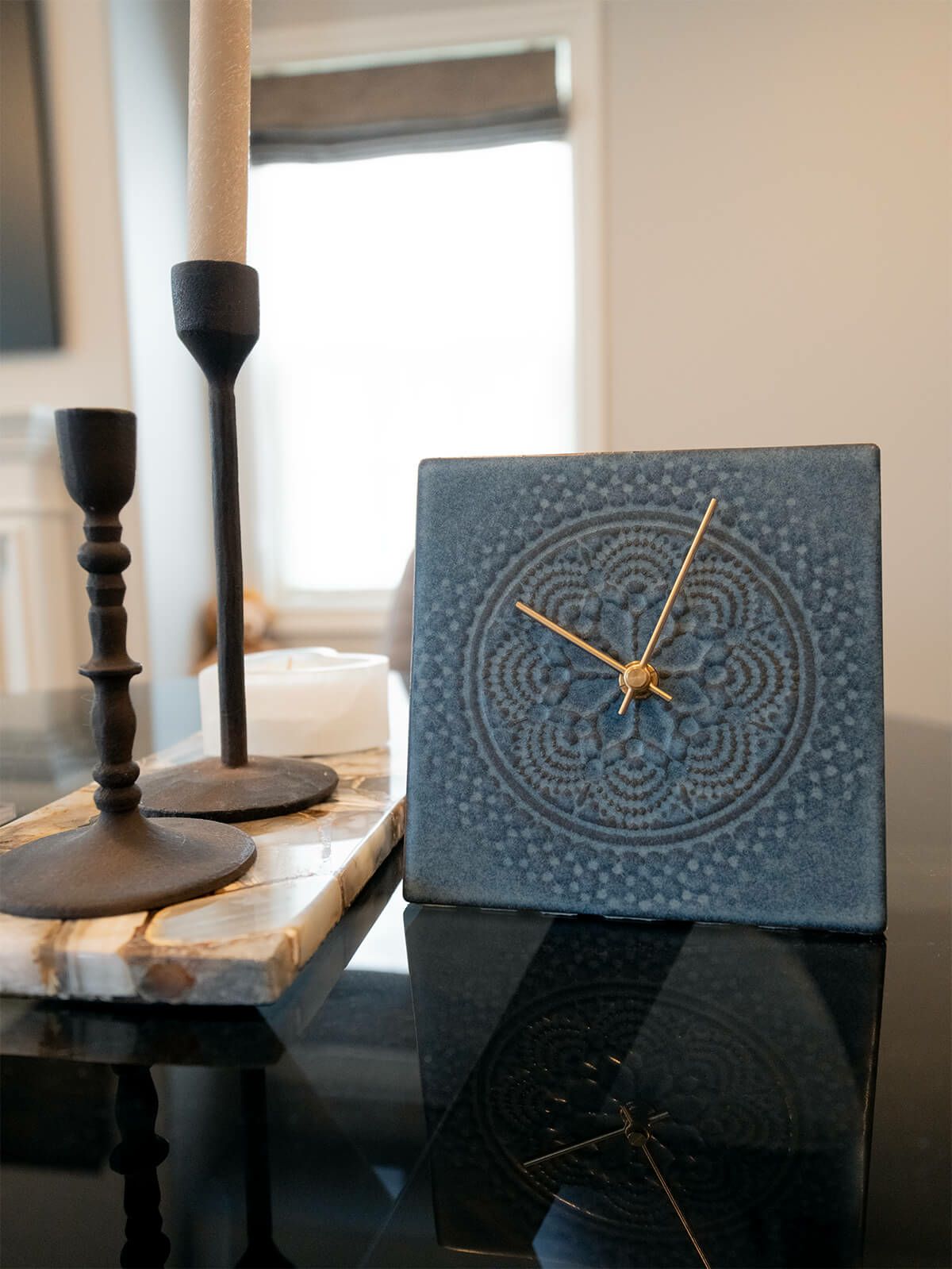 LACE TILE CLOCK  FOG-1RE ホワイト