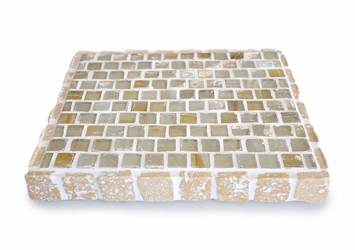 ガラスモザイク×天然石・小物置き<br>TILECRAFT-030