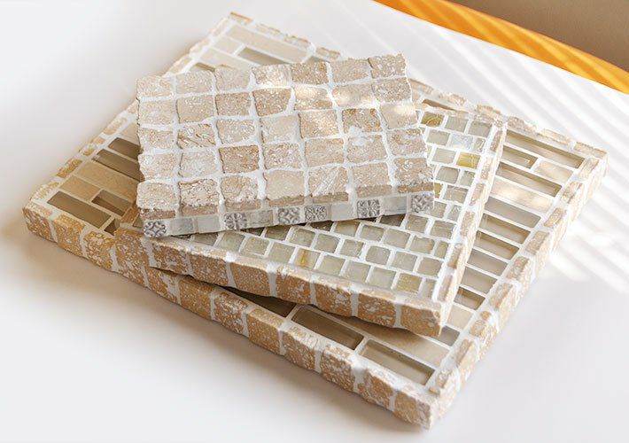 ガラスモザイク×天然石・小物置き ｜ TILECRAFT-030