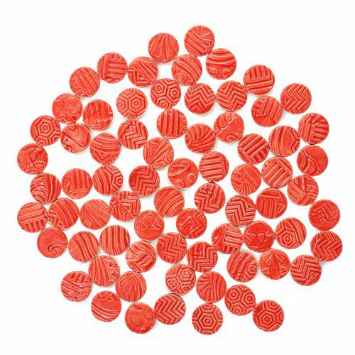 丸タイル<br>10個セット<br>SC-023-red