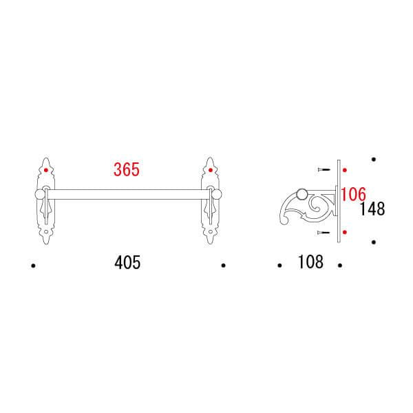 36 CL BK  タオルバー  640385