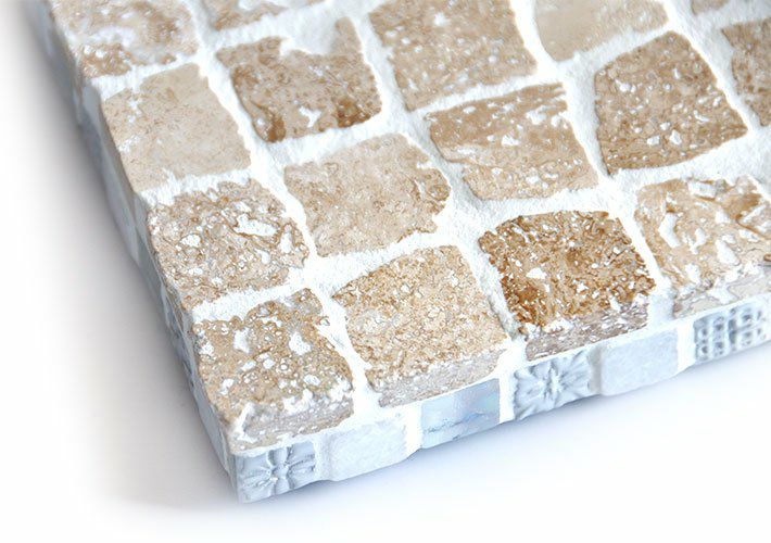 ナチュラル×パヴェモザイク・ミニトレイ<br>TILECRAFT-029