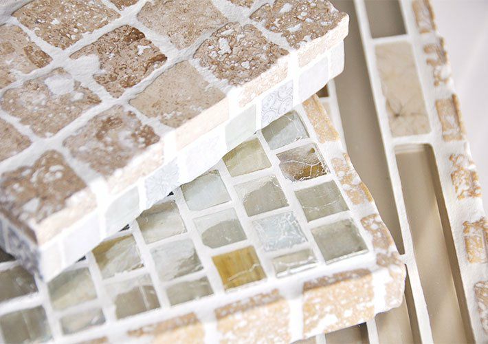 ナチュラル×パヴェモザイク・ミニトレイ ｜ TILECRAFT-029