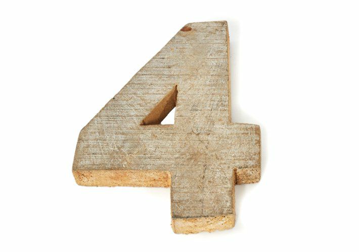 ウッドオーナメント・ナンバー<br>wood-4