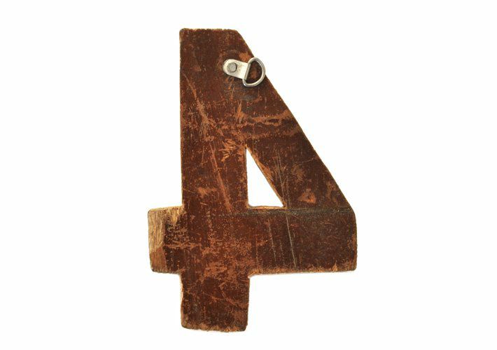 ウッドオーナメント・ナンバー<br>wood-4