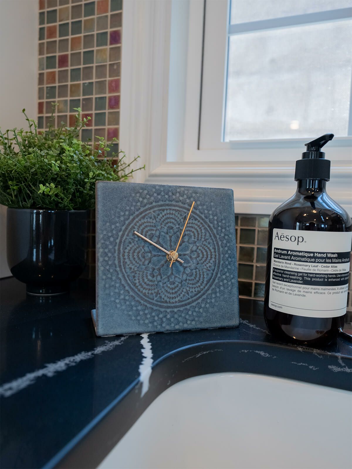 LACE TILE CLOCK  FOG-2RE グレー