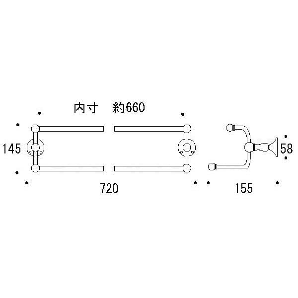 68 SB BK  タオルバー  640434