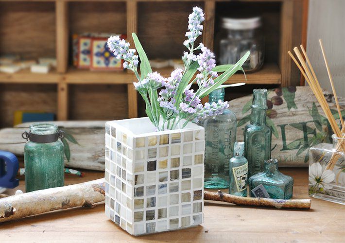 ［30%OFF］ガラスモザイクタイル・花器<br>TILECRAFT-016