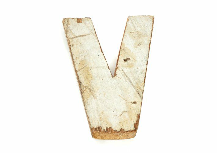 ウッドオーナメント・アルファベット<br>wood-V