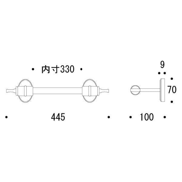 36 PL BK  タオルバー  640378